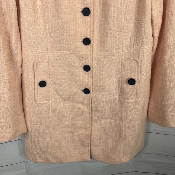 New Karl Lagerfeld Womens size 12 Long Button Front Jacket Blazer Sherbert Pink - Picture 5 of 14